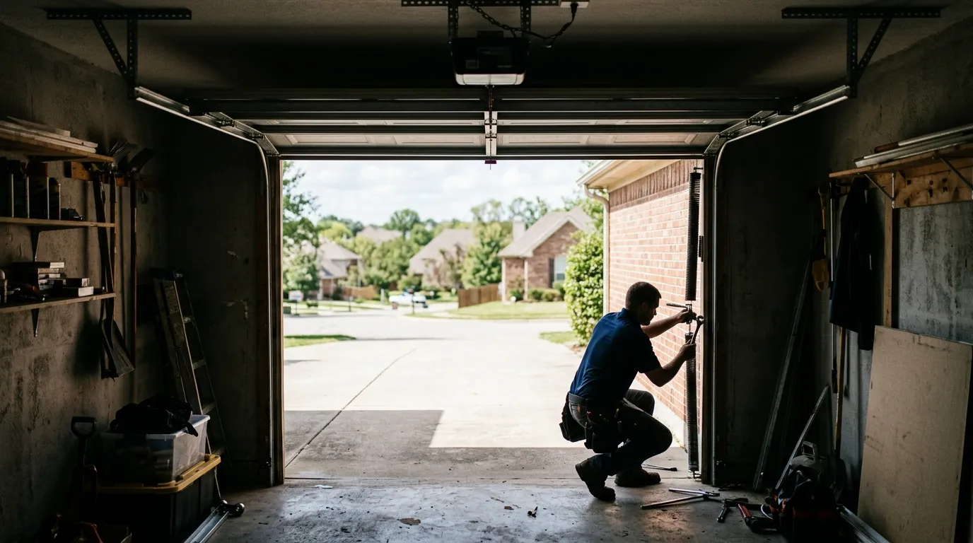 Modern flush garage door